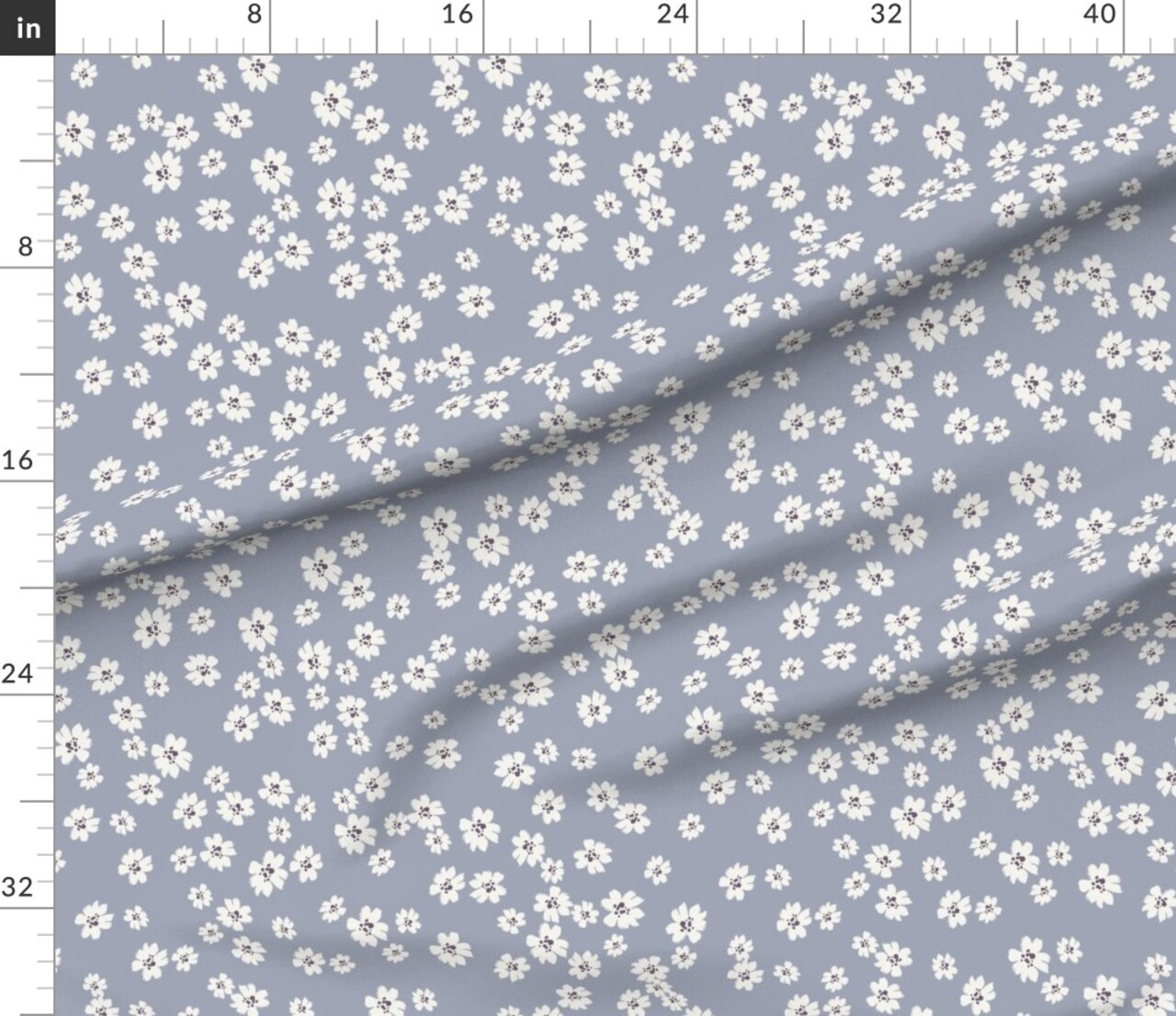 Little Daisy Periwinkle Purple Small Scale Ditsy Flowers Wildflowers Pastel Lavender Custom Printed Fabric by Spoonflower Various Fabrics by the Yard or Fat Quarter